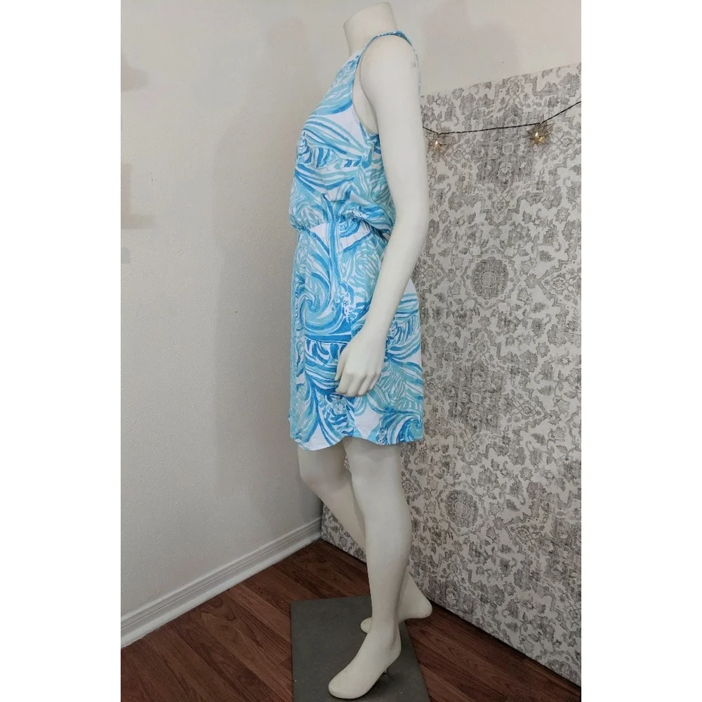 Lily Pulitzer Blue & White printed Windward summer beach Dress - Picture 6 of 8